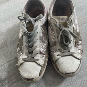 Golden goose metallic snakeskin sneaker